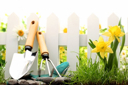 Electric hedge trimmer in use in Finsbury Park